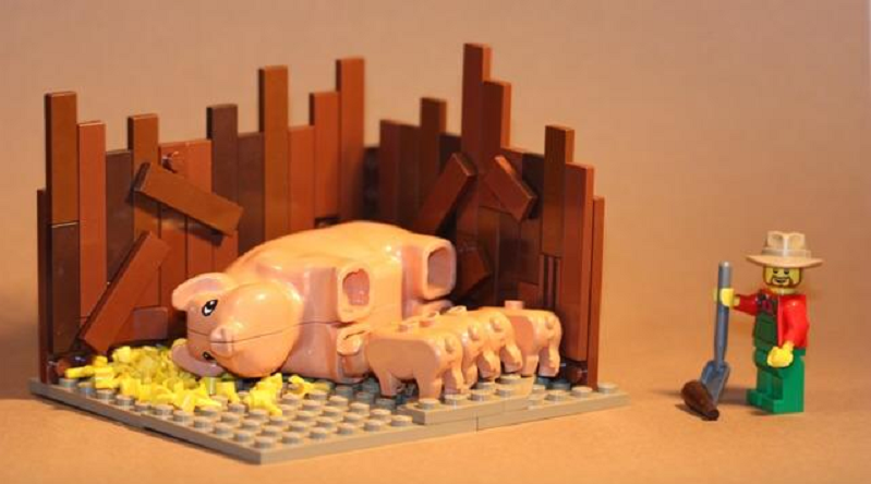 Brick Pig of the Day: Farming