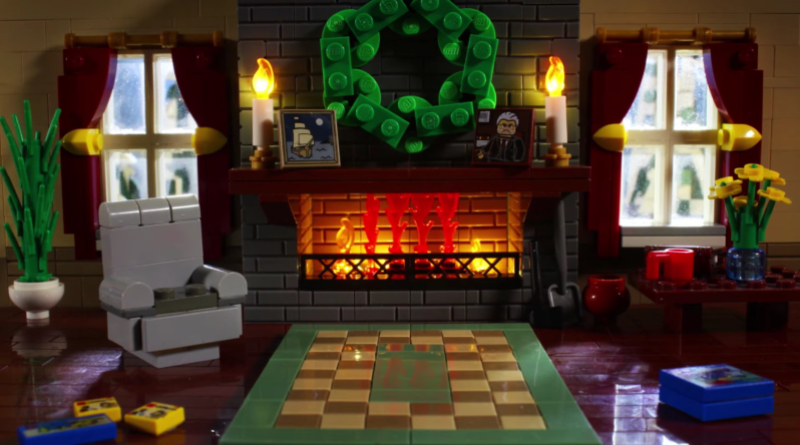 Celebrate the holidays with a festive LEGO fireplace video