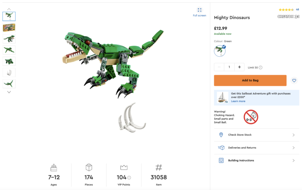 LEGO Creator 31058 Mighty Dinosaurs colour options 1024x643