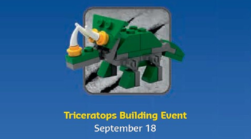 US LEGO Stores to offer triceratops make-and-take in September