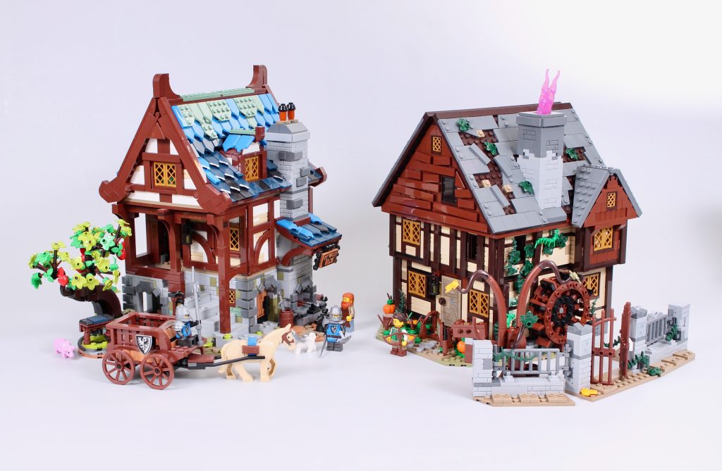 LEGO Ideas 21325 Medieval Blacksmith 21341 Disney Hocus Pocus The Sanderson Sisters Cottage comparison 1 1024x669