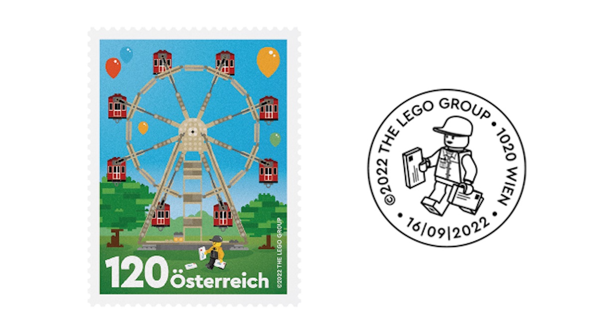 Special LEGO 90th anniversary stamp issued by Austrian Post