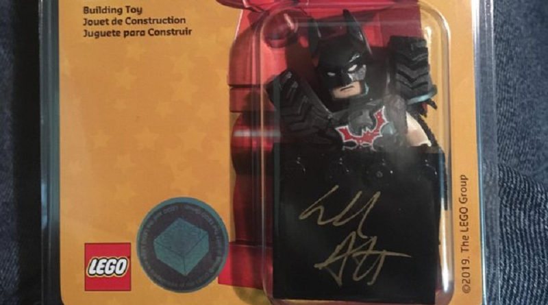 Rare Will Arnett signed The LEGO Movie 2 Batman promo minifigure given away at LEGO Stores