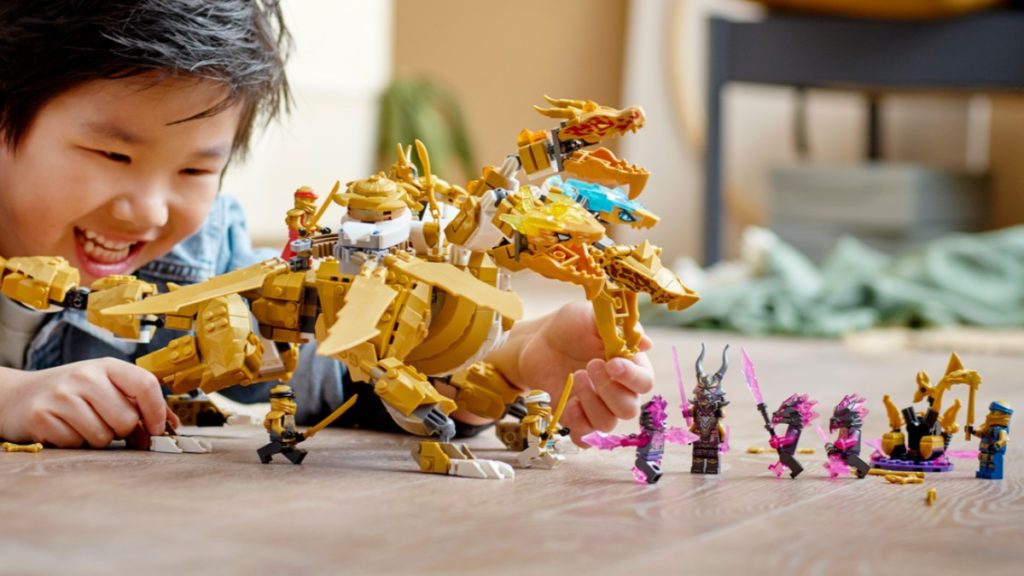 LEGO NINJAGO 71774 Lloyds Golden Ultra Dragon lifestyle featured 1024x576