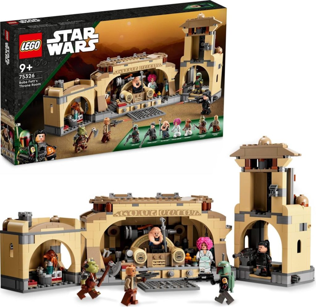LEGO Star Wars 75326 Boba Fetts Palace contents and box 1024x993