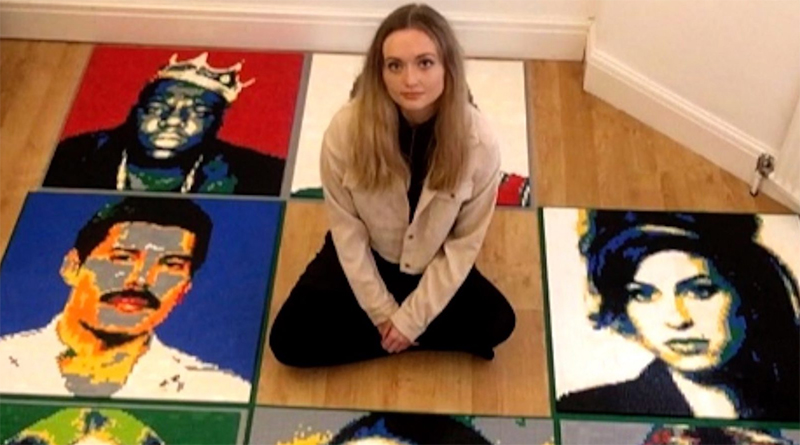 Furloughed worker found inspiration creating LEGO portraits