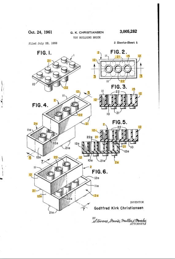 LEGO Patent US October 24 1961