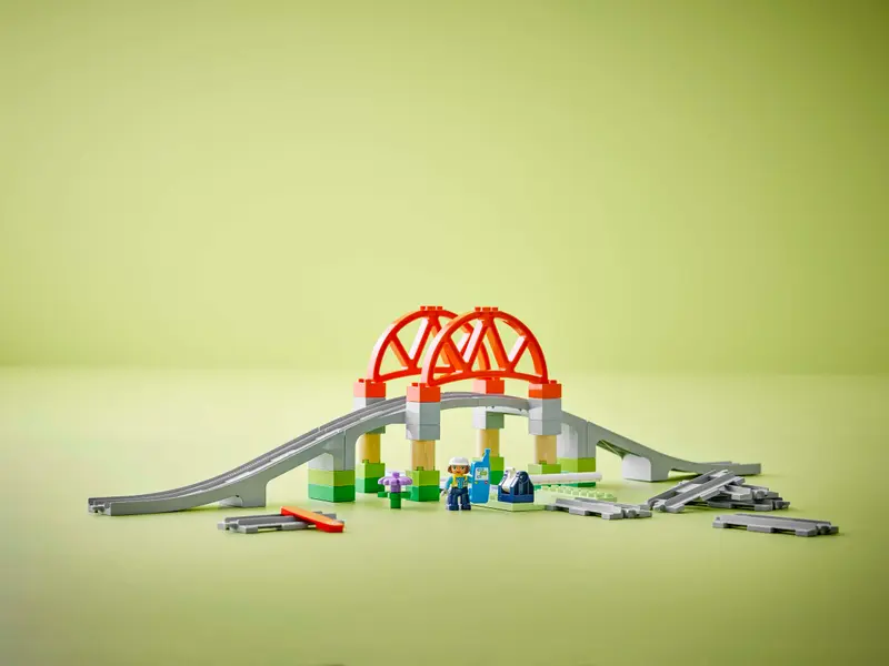 LEGO DUPLO 10426 Train Bridge and Tracks Expansion Set Lifestyle 4