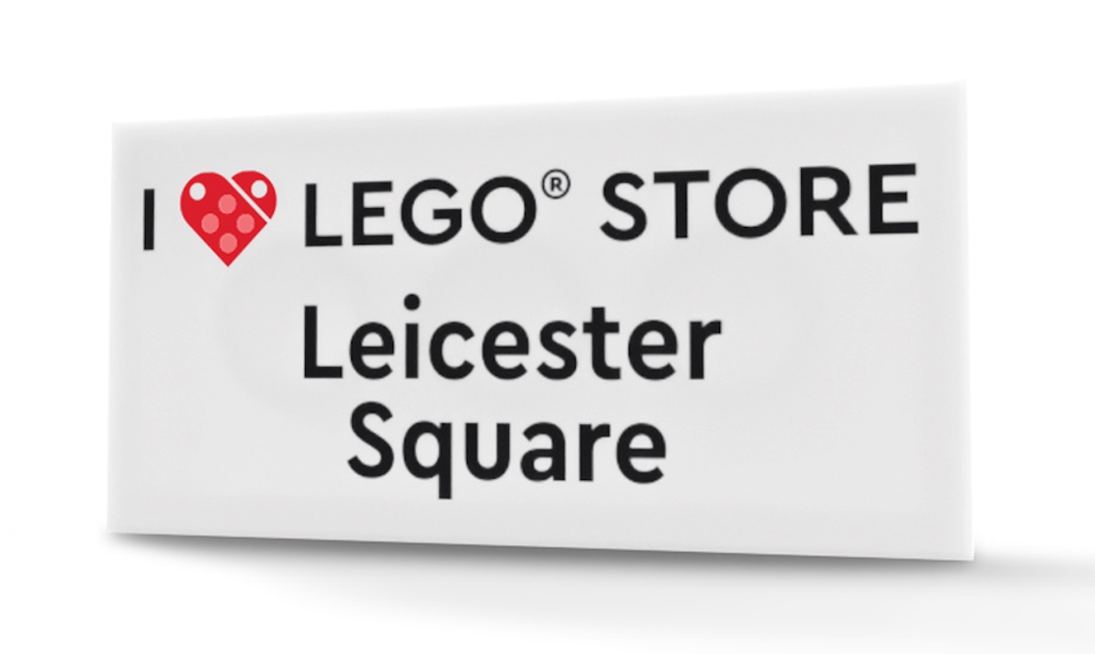 Limited edition tile piece available at LEGO Store Leicester Square