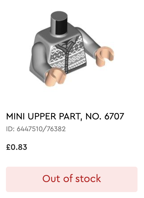 Grey Cardigan LEGO Harry Potter 76415 The Battle of Hogwarts