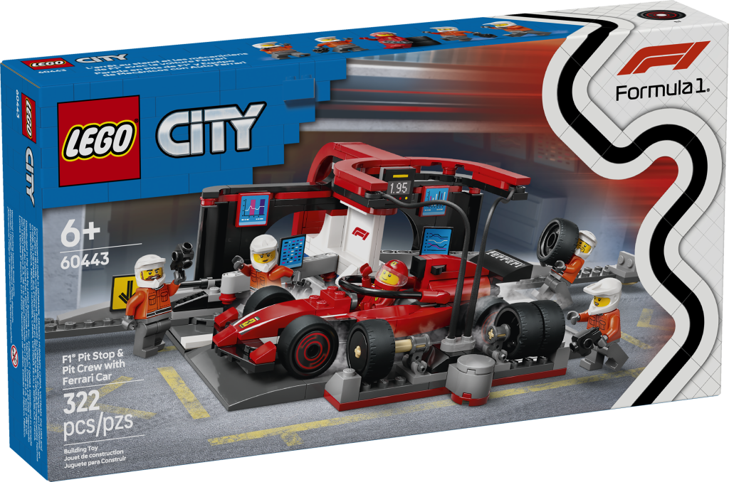 LEGO City 60443 F1 Pit Stop Pit Crew with Ferrari Car box front 1024x678