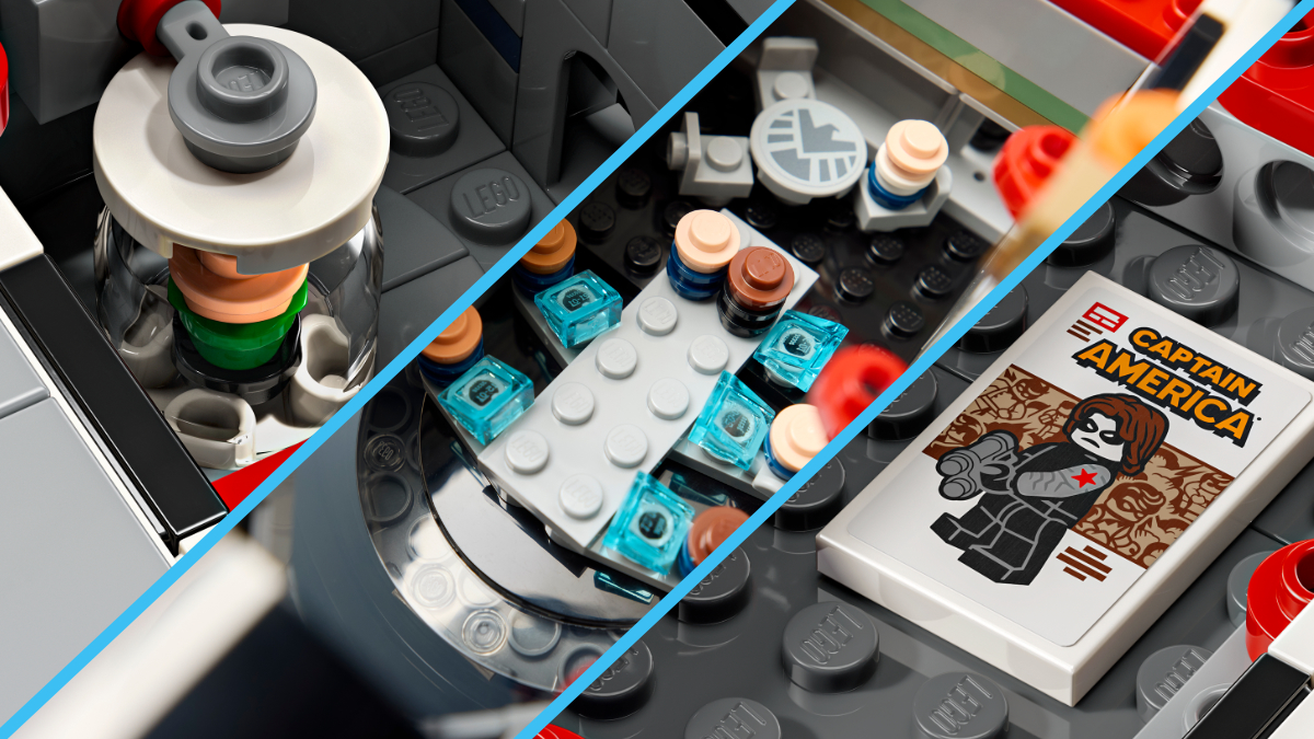 Take a closer look at LEGO Marvel 76354 S.H.I.E.L.D. Helicarrier