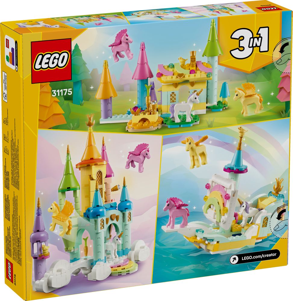 LEGO Creator 3 in 1 31175 Unicorn Castle box back