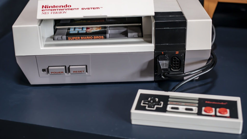 nes console loading tray