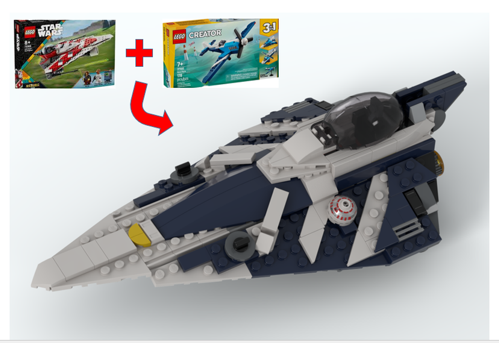 REBRICKABLE Plo Koons Jedi Starfighter MOC 3
