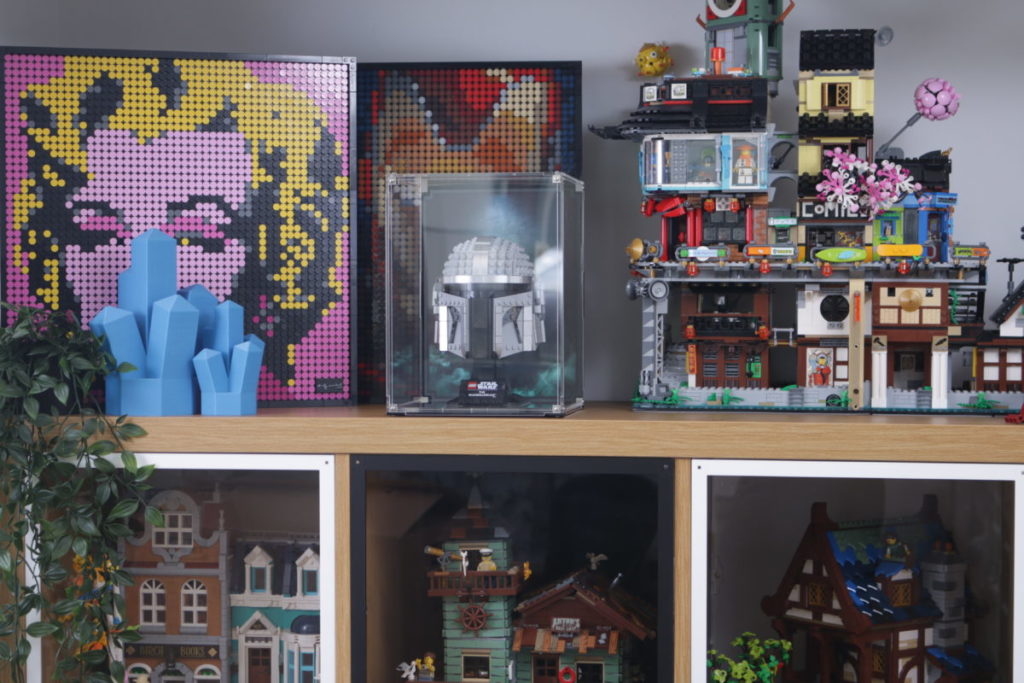 LEGO Star Wars Mandalorian Stormtrooper Scout Trooper Luke Skywalker Red Five Darth Vader Boba Fett Helmet Wicked Brick Display Case review 37 1024x683