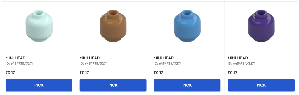 LEGO Pick a Brick photorealistic render heads 1024x327