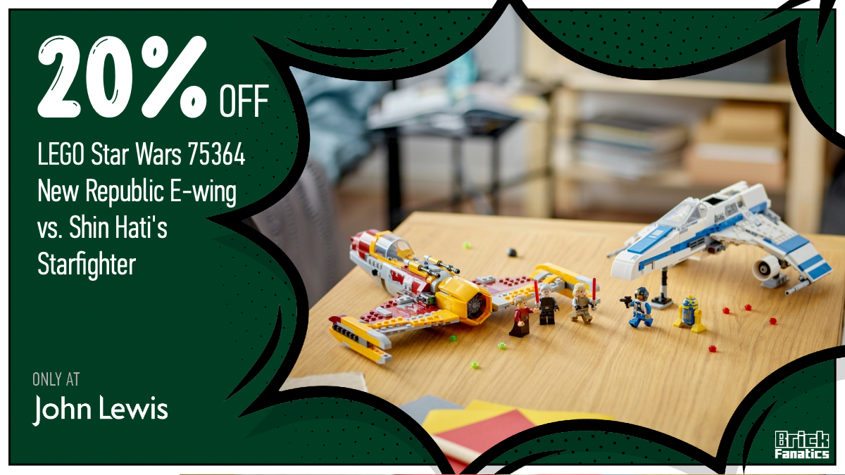 New release 75364 New Republic E-wing vs. Shin Hati's Starfighter reduced by 20% at John Lewis