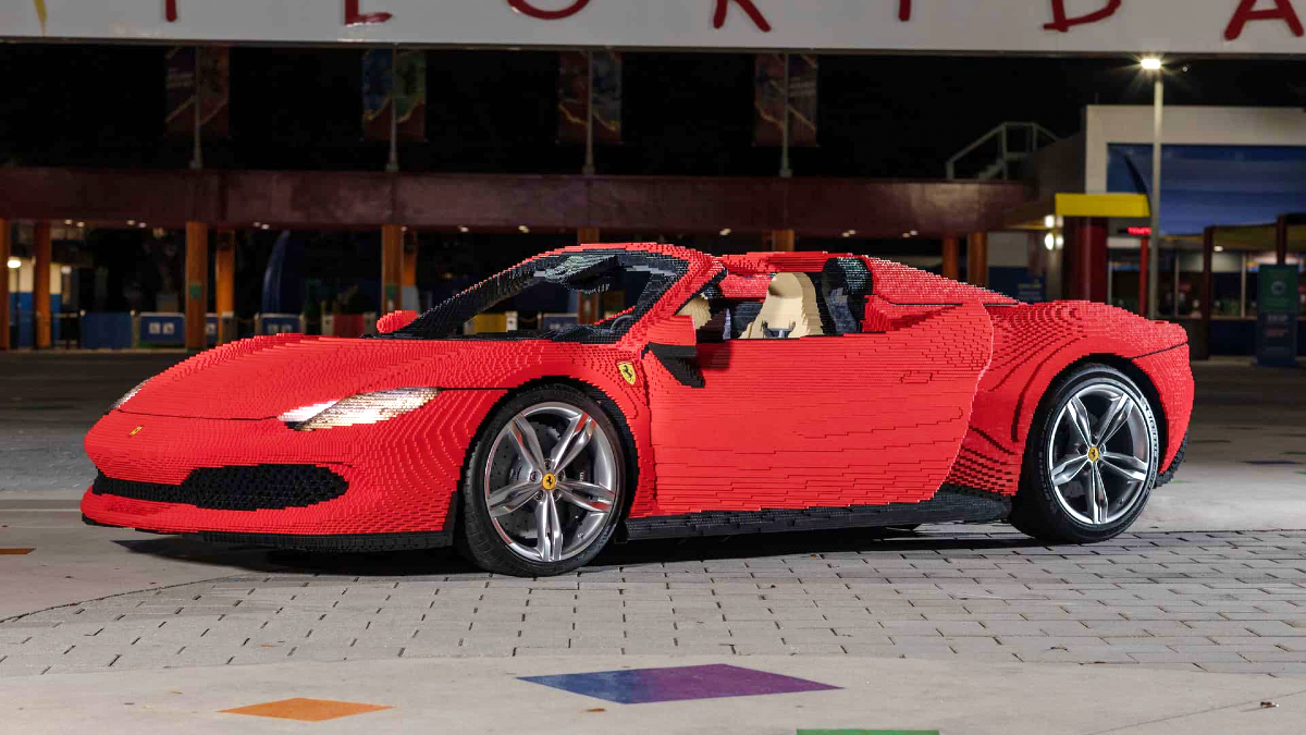 Guess how many pieces make up this life-size LEGO Ferrari 296 GTS